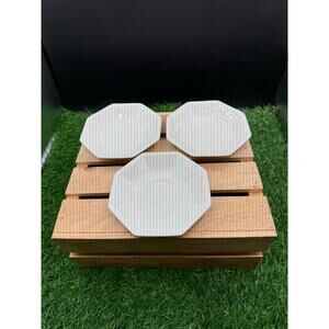 Set of 3 Johnson Brothers Heritage White Octagon 5 3/8" Saucer Plates